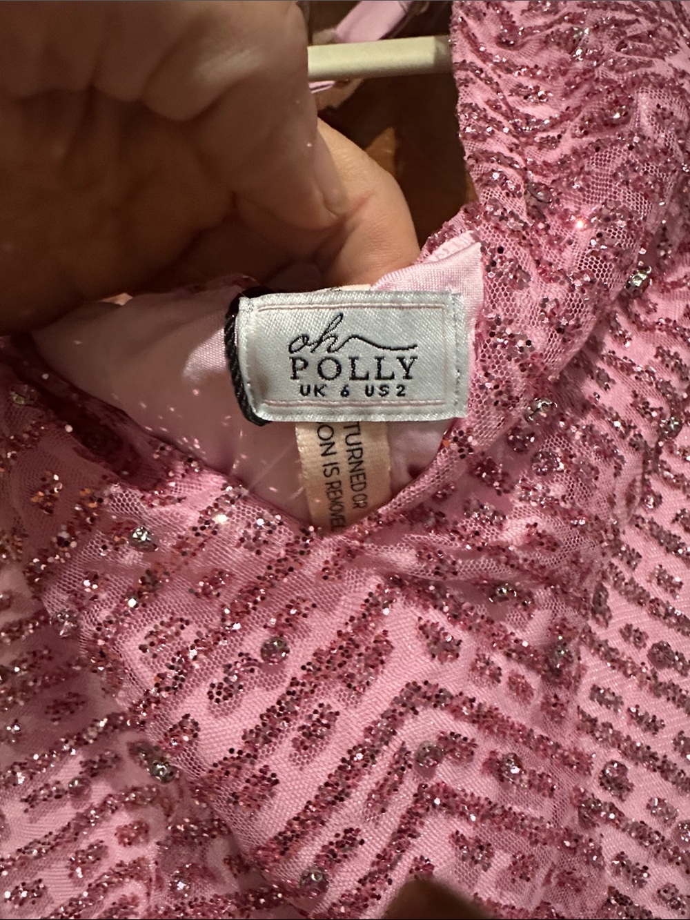 Pink Sequin Halter Women’s Dress - Picture 3 of 3